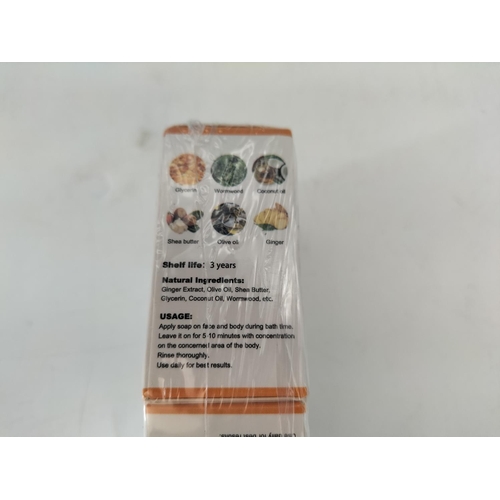 504 - 7 Packs of 2 Slimming Lymphatic Detox Organic Ginger Soaps.