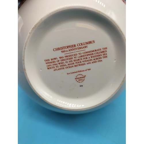 508 - Wedgwood 'Christopher Columbus 500th Anniversary (2004) Commemorative Limited Edition Bowl (20cm Dia... 