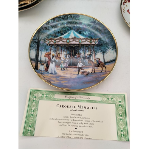 512 - 9 x Collectors Plates with Certificates to include Carousel Memories, Raphael's Transfiguration, etc... 