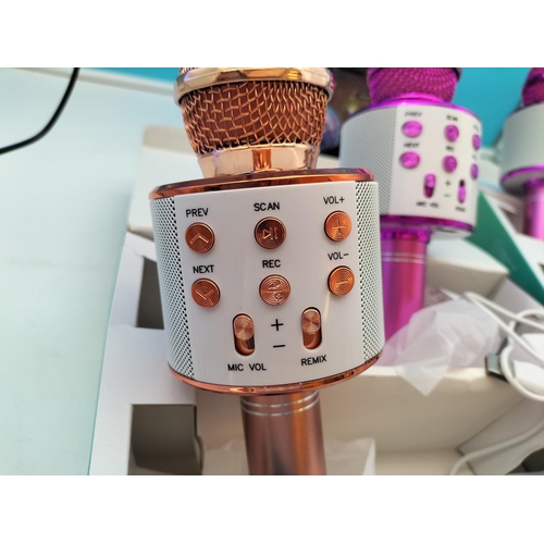 517 - Boxed Disco Lights (2) and 2 Sets of 2 Wireless Microphones. Also Boxed. W/O.