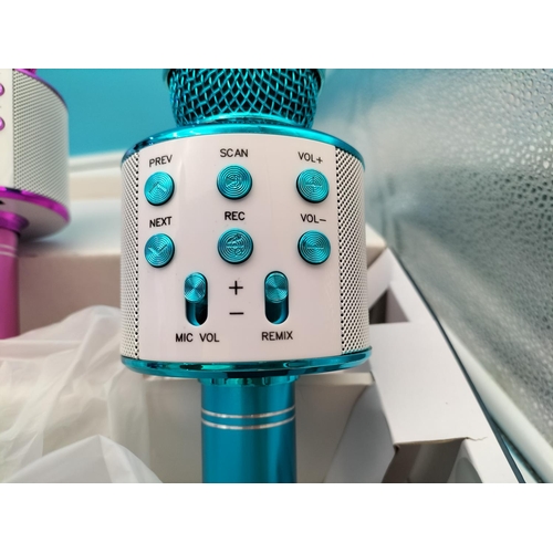 517 - Boxed Disco Lights (2) and 2 Sets of 2 Wireless Microphones. Also Boxed. W/O.