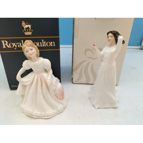 215 - Boxed Royal Doulton 14.5cm Figure 'With Love' HN 3393 and Boxed 'Amanda' HN 2995.