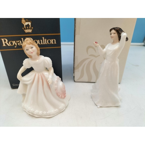 215 - Boxed Royal Doulton 14.5cm Figure 'With Love' HN 3393 and Boxed 'Amanda' HN 2995.