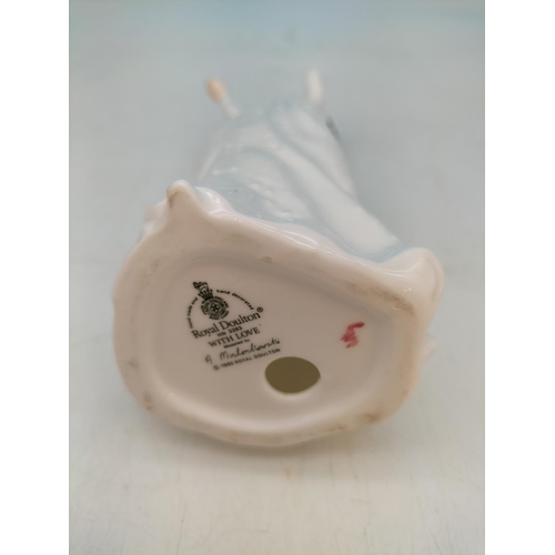 215 - Boxed Royal Doulton 14.5cm Figure 'With Love' HN 3393 and Boxed 'Amanda' HN 2995.