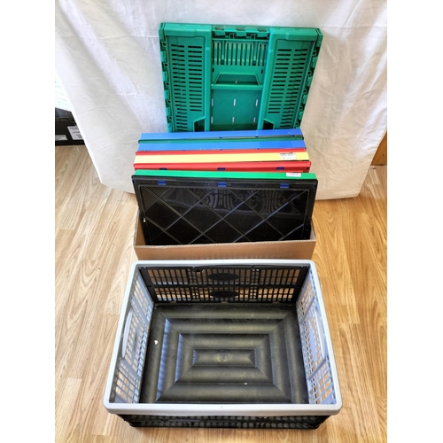 224 - 6 x Collapsible Crates. Largest when Open, 47cm x 35cm x 24cm. Collection Only.