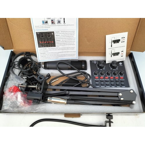 521 - Boxed Professional Podcast Equipment Bundle. Box Opened but New.