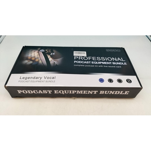 521 - Boxed Professional Podcast Equipment Bundle. Box Opened but New.