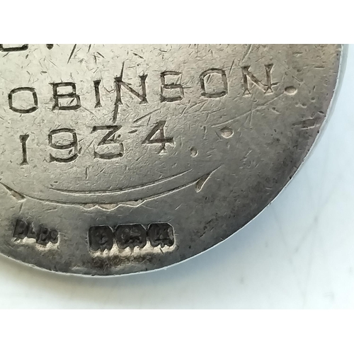 524 - Hallmarked Silver Pendant/Medal.