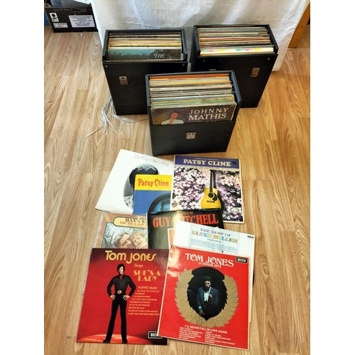 527 - 3 Record Boxes of Vinyl Records - Mostly Country to include Slim Whitman, Patsy Cline, etc.