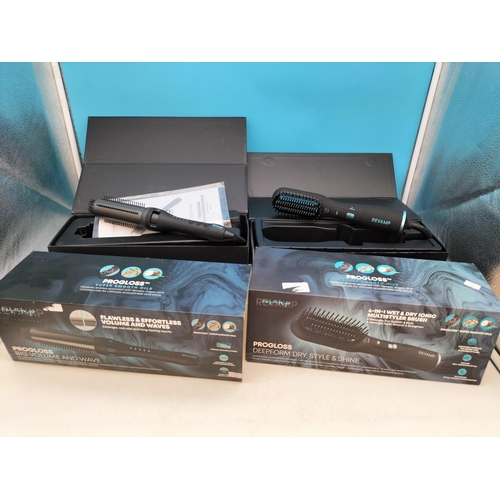 528 - As New and Boxed Revamp Pro Gloss Big Volume and Wave Ceramic Hot Brush. plus Air Styler and Hotbrus... 