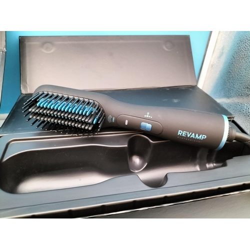 528 - As New and Boxed Revamp Pro Gloss Big Volume and Wave Ceramic Hot Brush. plus Air Styler and Hotbrus... 