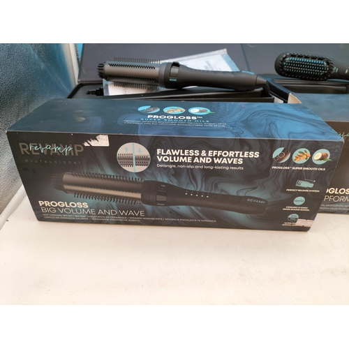 528 - As New and Boxed Revamp Pro Gloss Big Volume and Wave Ceramic Hot Brush. plus Air Styler and Hotbrus... 