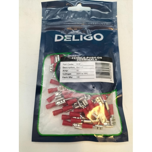 533 - Box of Approx 58 Bags of Red 6.3 Female Push On Terminals.