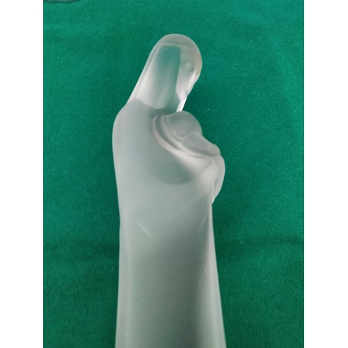 544 - Stef Uiterwaal Royal Leerdam Frosted Glass Madonna with Child. 38cm Tall.