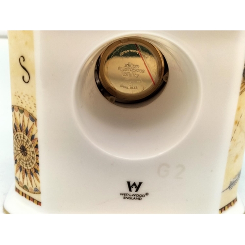 549 - Wedgwood 'Atlas' Mantel Clock plus Royal Doulton Images 20cm Figure 'God Bless You'.