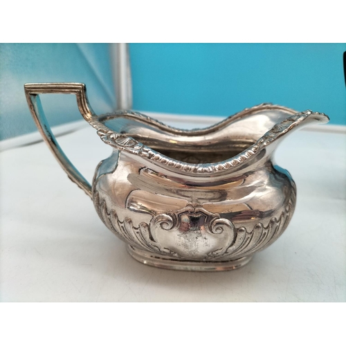 562 - John Round & Son 3 Piece Plated Tea Set c1870.