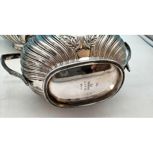 562 - John Round & Son 3 Piece Plated Tea Set c1870.