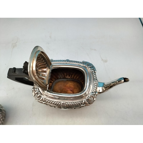 562 - John Round & Son 3 Piece Plated Tea Set c1870.