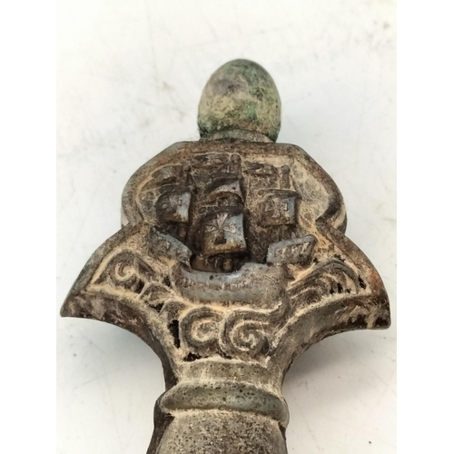 571 - Matching Pair of Medieval Swords plus a Reproduction Brass Handled Sword. Longest 88cm.