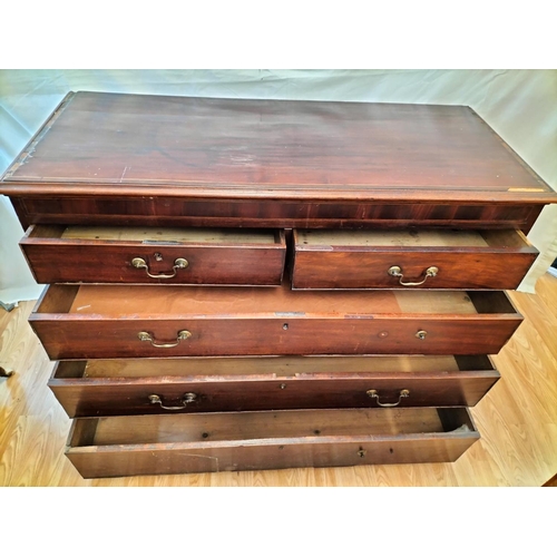 259 - Georgian 3 Under 2 Drawers Unit. Requires Some Work to Veneer and Handles Otherwise Good Solid Unit.... 