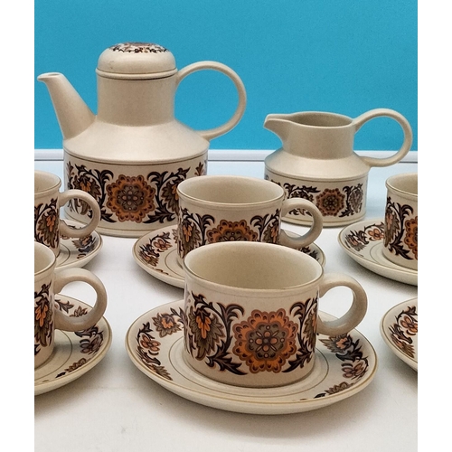 584 - Midwinter Stonehenge 'Woodland' Pattern 19 Piece Coffee Set to include Coffee Pot, Cups, Saucers, Cr... 