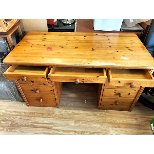 580 - Pine Office Desk. 140cm x 70cm x 75cm. Collection Only.