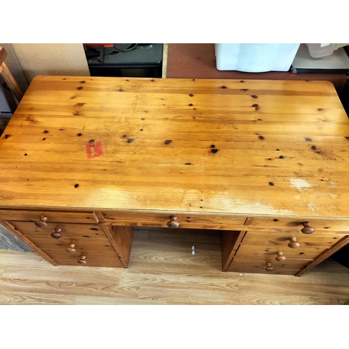 580 - Pine Office Desk. 140cm x 70cm x 75cm. Collection Only.