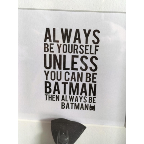 116 - Box Framed LEGO Batman 'Always Be Yourself'. 25cm x 25cm.