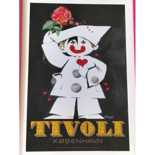 120 - Framed Richardt Branderup Advertising Poster for Tivoli Gardens, Kobenhavn (Copenhagen). 72cm x 50cm... 