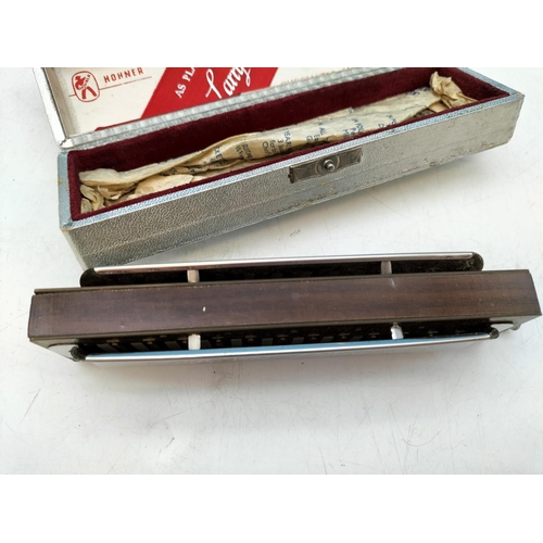 13 - Hohner 'Larry Adler' Chromatic Harmonica Professional 12 in Original Box. With Music Book.