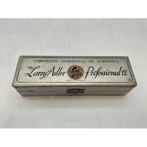 13 - Hohner 'Larry Adler' Chromatic Harmonica Professional 12 in Original Box. With Music Book.