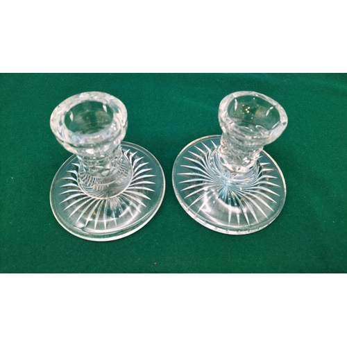 139 - Pair of Waterford Crystal 'Lismore' Pattern 9cm Candlesticks.