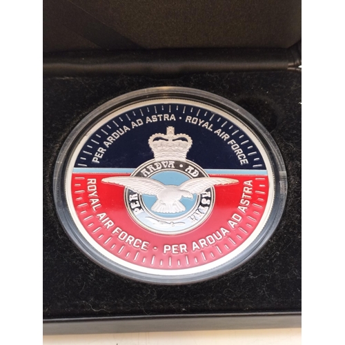 191 - Boxed Royal Air Force Dambusters 75th Anniversary Silver Plated Commemorative Coin with Certificate.