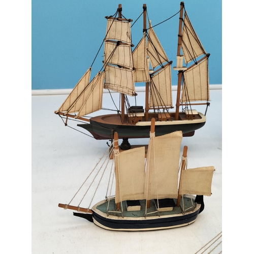 201 - Wooden Models of Ships (6). Largest 23cm High x 22cm.