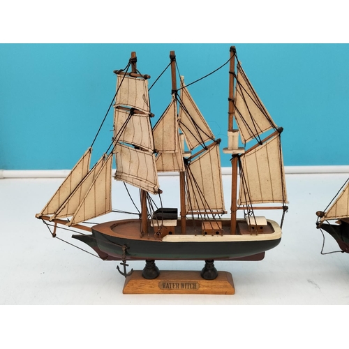 201 - Wooden Models of Ships (6). Largest 23cm High x 22cm.