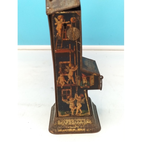 202 - Stollwerck Bros Chocolate Savings Bank. 16cm Tall. No Glass & No Key