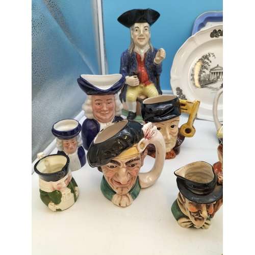 317 - Box of Mixed Ceramics, Mostly Character Jugs to include a 19th Century Example (A/F), Royal Doulton,... 