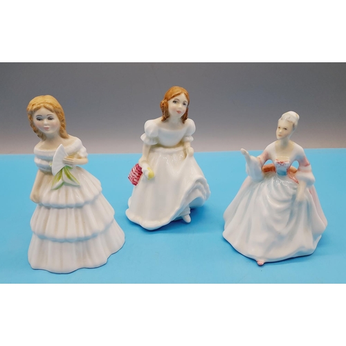 322 - Royal Doulton Lady Figures 'Lynsey' HN3043, 'Diana' HN3310 and 'Julie' HN2995. Tallest 13.5cm plus F... 