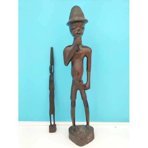 335 - Collection of African Items to include Figures and Masks. Tallest 57cm.