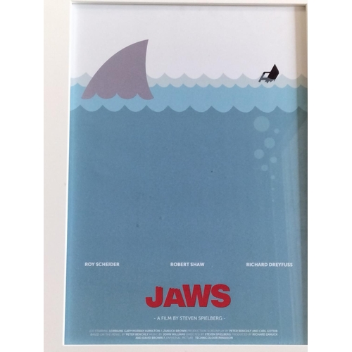 422 - Framed 'Jaws' Poster by Archive Film Posters. 48cm x 38cm.