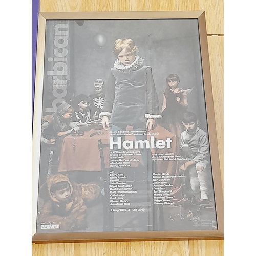 428 - Framed and Mounted Original Theatre Production Posters for Hamlet and Lazarus. Largest 70cm x 52cm.