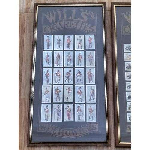 450 - Framed and Glazed Cigarette Cards (3) to include Classic Cars, Cricket and Cavalry Uniforms. Largest... 