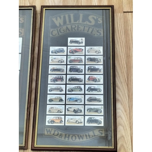 450 - Framed and Glazed Cigarette Cards (3) to include Classic Cars, Cricket and Cavalry Uniforms. Largest... 