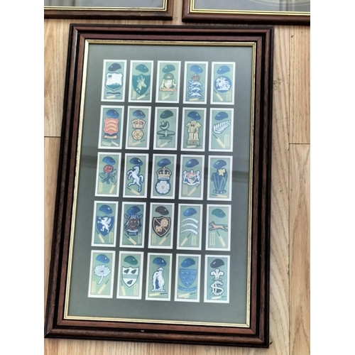 450 - Framed and Glazed Cigarette Cards (3) to include Classic Cars, Cricket and Cavalry Uniforms. Largest... 