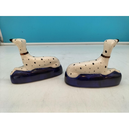 451 - Pair of Small Staffordshire Ware Dog Figures. 11cm High x 14cm.