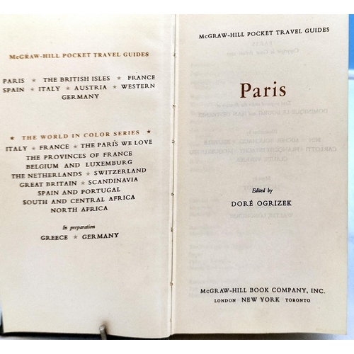 459 - 2 x Vintage Mc Graw-Hill Pocket Travel Guides - France 1954 and Paris 1955.