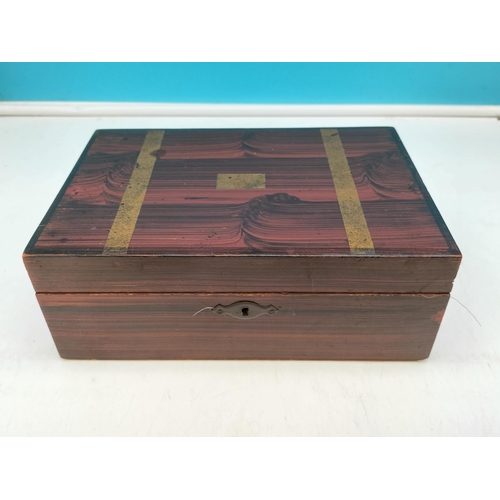 492 - Small Wooden Writing Slope plus a Collection of Boxes to include Snuff Box. (Total 7 ). Largest 9cm ... 