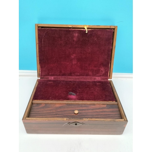 492 - Small Wooden Writing Slope plus a Collection of Boxes to include Snuff Box. (Total 7 ). Largest 9cm ... 