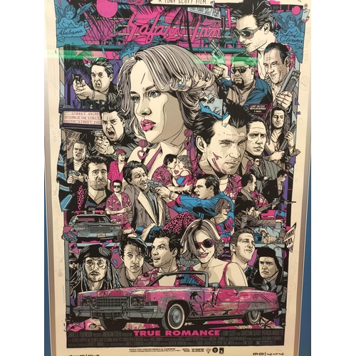 51 - Framed Tyler Stout Limited Edition 264/300 Screen Print for the Film 'True Romance'. 109cm x 79cm. C... 