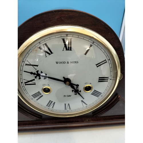 522 - 5 x Wood Cased Mantel Clocks. All Require Attention. Spares/Repairs. Collection Only.